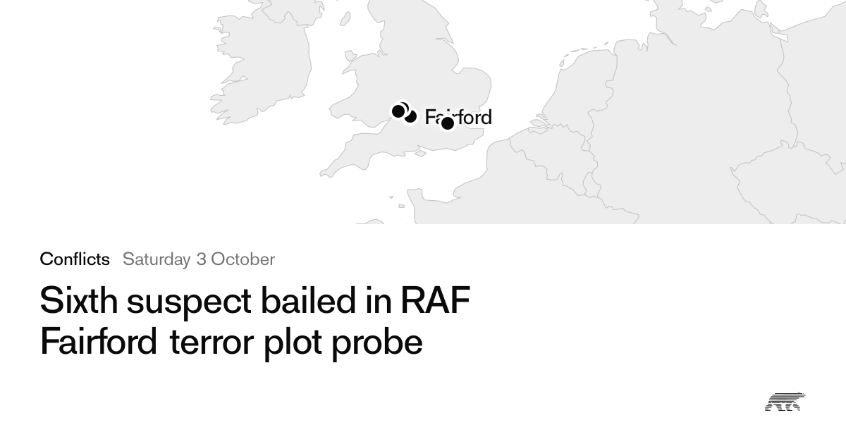 Sixth suspect bailed in RAF Fairford terror plot probe · Pollar