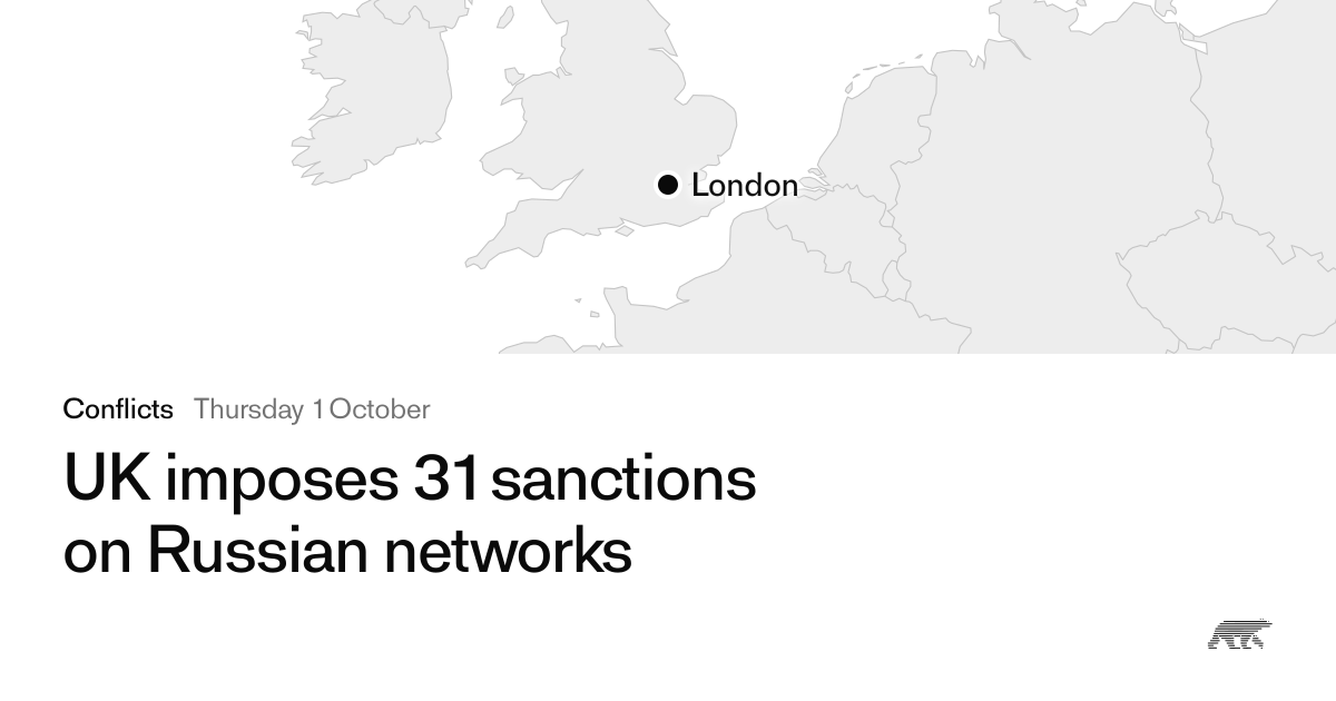 UK imposes 31 sanctions on Russian networks · Pollar