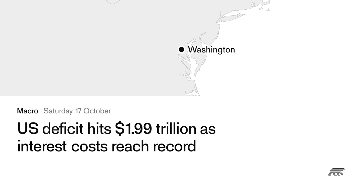 US deficit hits $1.99 trillion as interest costs reach record · Pollar