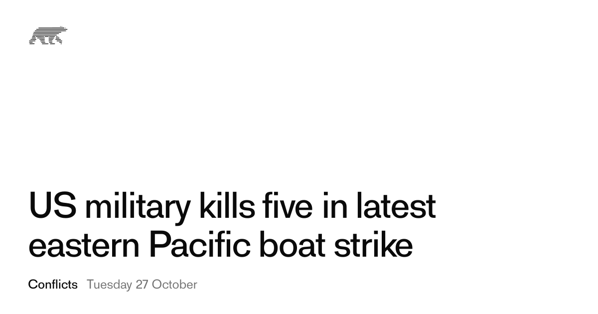 US military kills five in latest eastern Pacific boat strike · Pollar