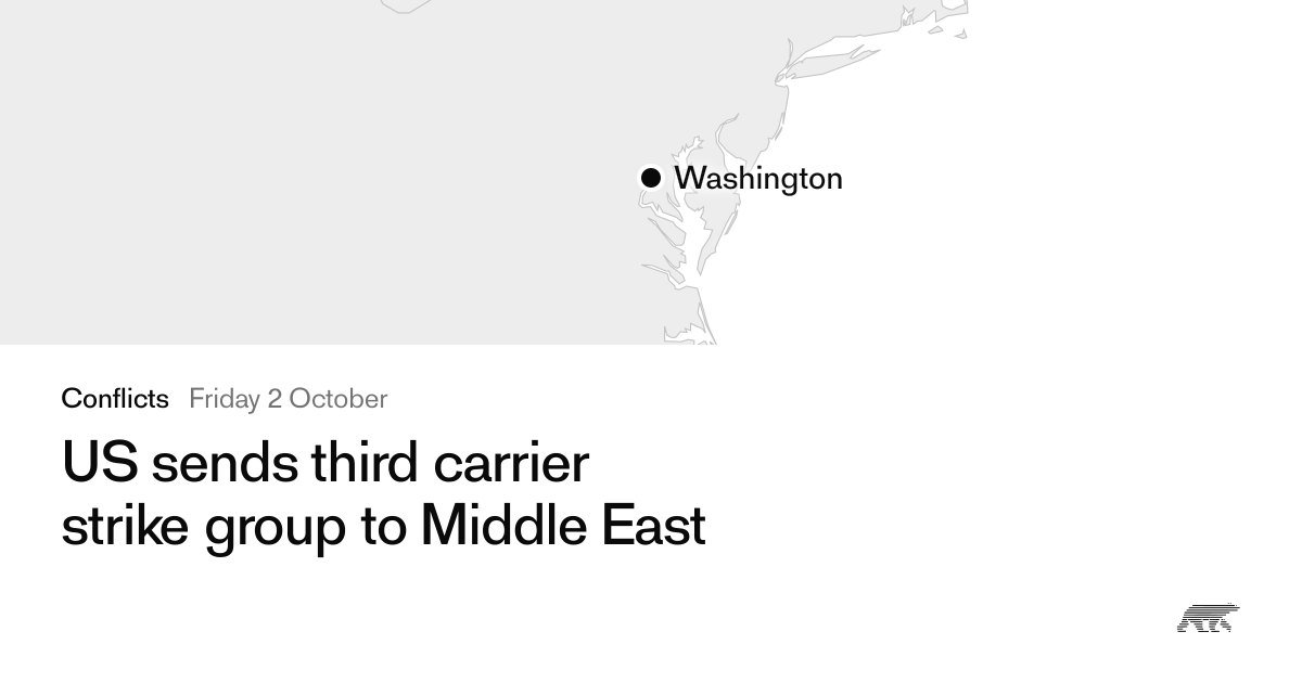 US sends third carrier strike group to Middle East · Pollar