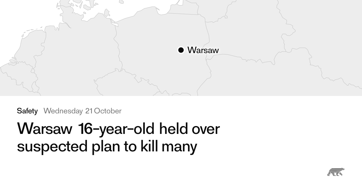 Warsaw 16-year-old held over suspected plan to kill many · Pollar