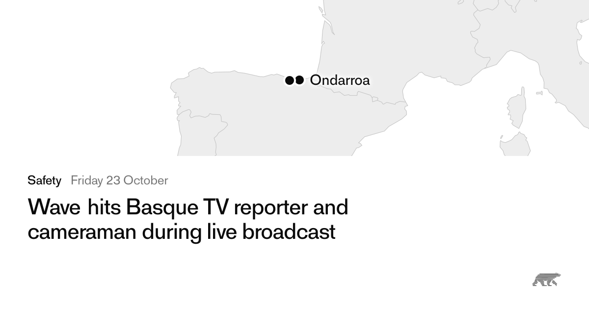 Wave hits Basque TV reporter and cameraman during live broadcast