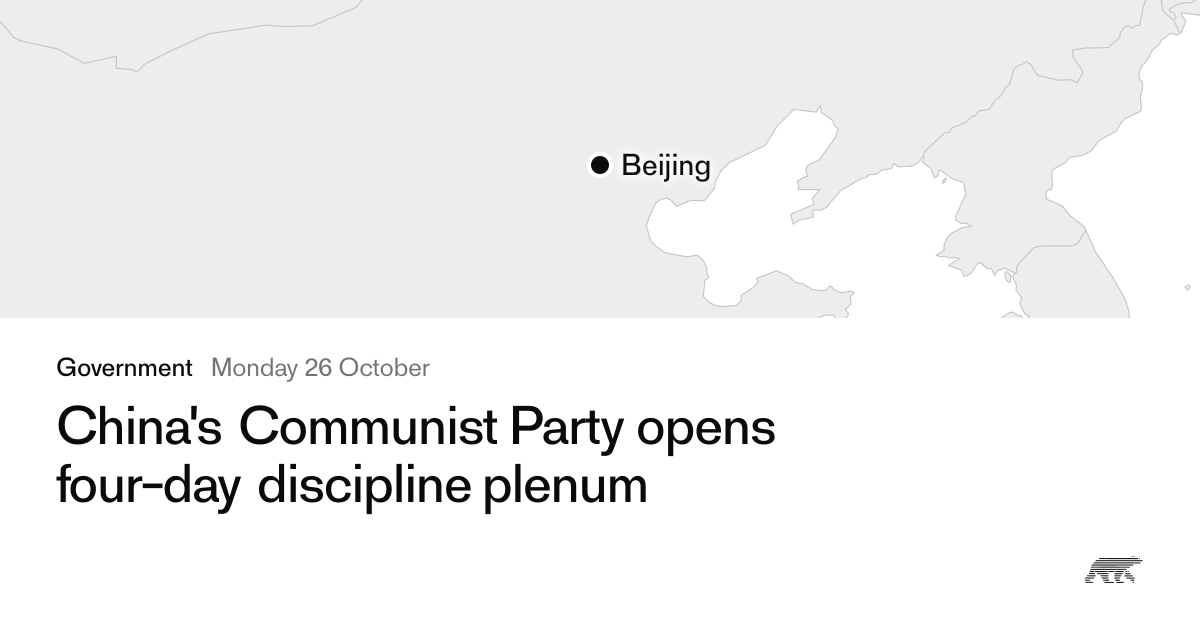 China's Communist Party opens four-day discipline plenum · Pollar