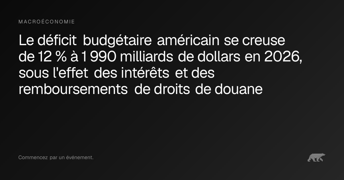 Le déficit budgétaire américain se creuse de 12 % à 1 990 milliards de ...