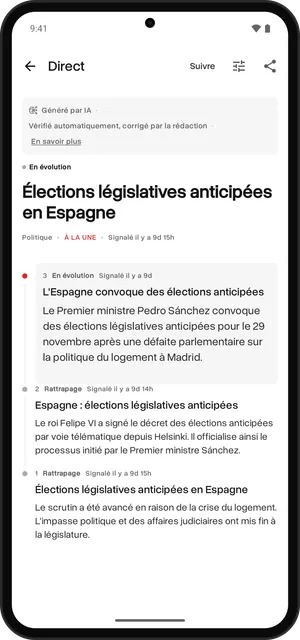 En direct, Android