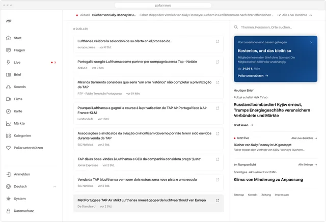 Quellen eines Artikels, Web