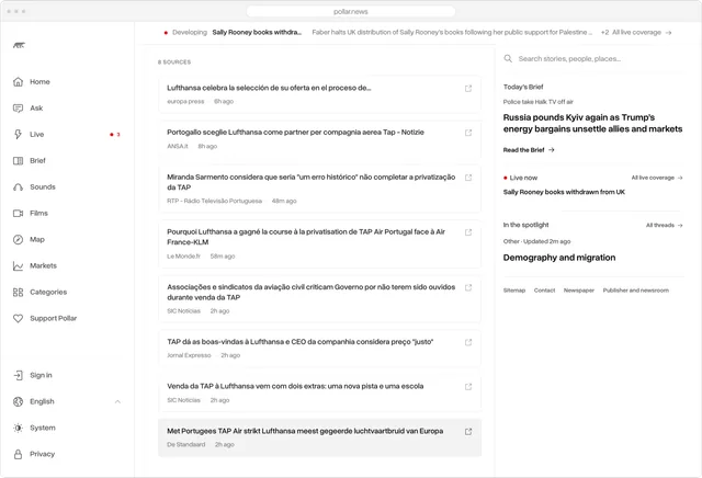 Sources of a story on Web