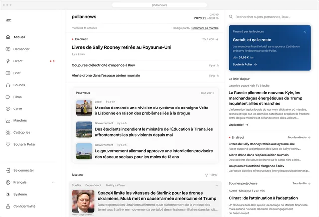 Accueil, Web